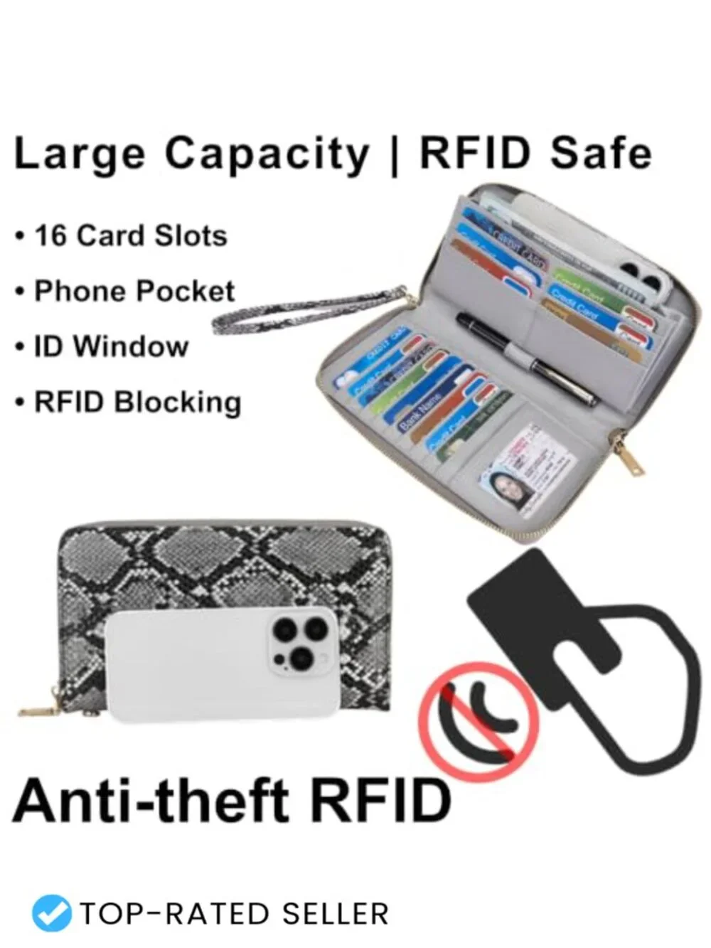 PU Leather Satchel Handbag Set with RFID Wallet, Multi-pocket, 3-Way Carry,